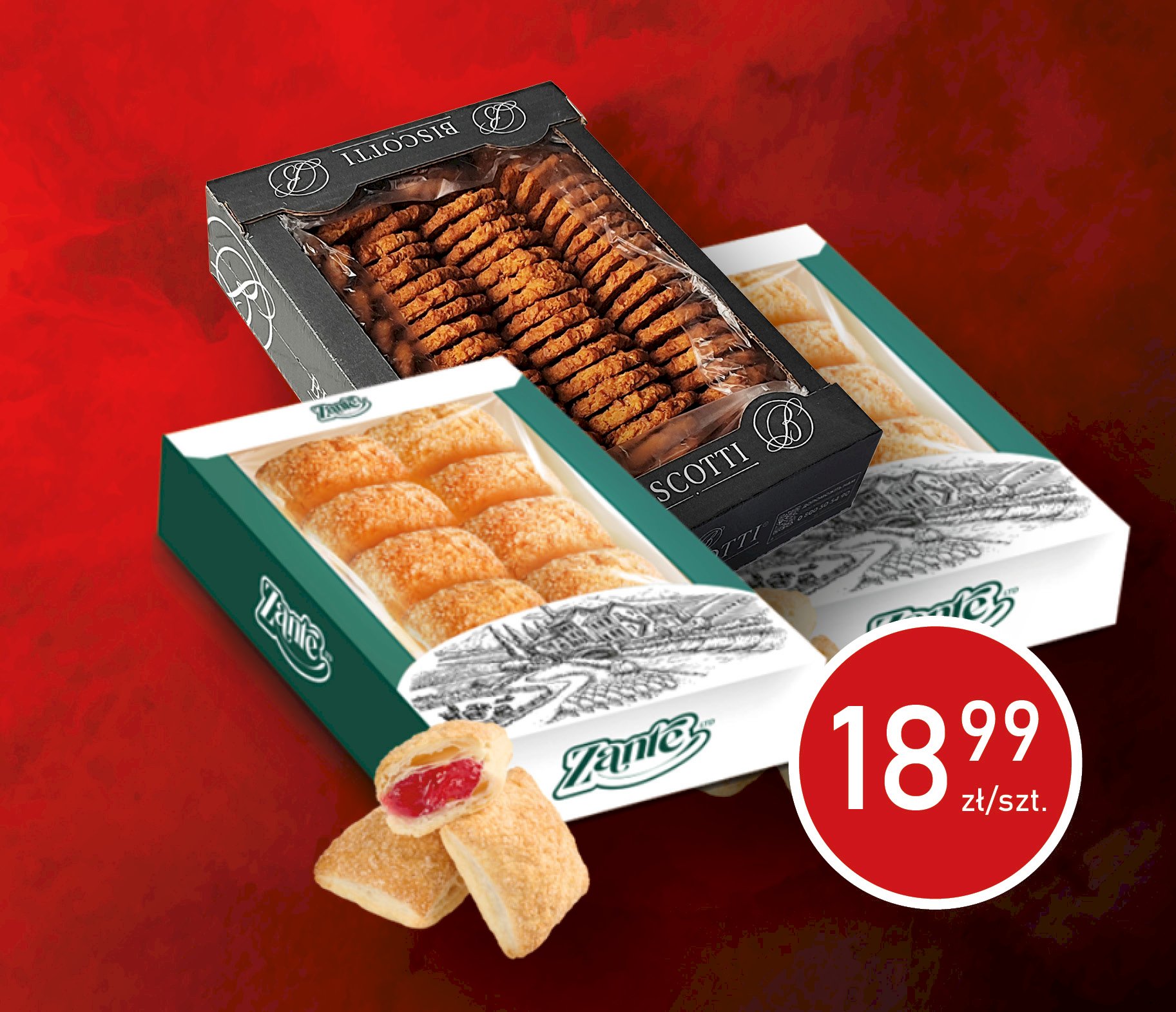 Zante Ciastka Francuskie Poduszeczki Z Nadz. Malinowym 520g Zante Ciastka Francuskie Poduszeczki Z Nadz. Wiśniowym 520g Zante Kruche Ciastka Z Płatkami Owsianymi 900g