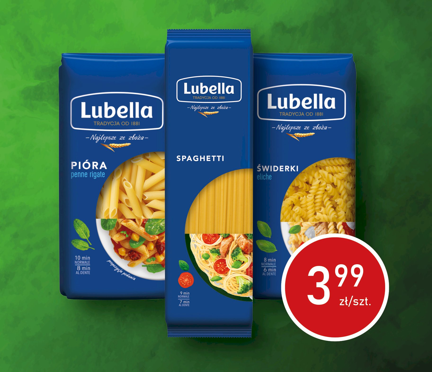 Lubella Mak.Lubelski Pióra 400G Maspex Food TOP  Lubella Mak.Lubelski Spaghetti 400G.Maspex Food  TOP  Lubella Mak.Lubelski Świderki 400G Maspex Food TOP 