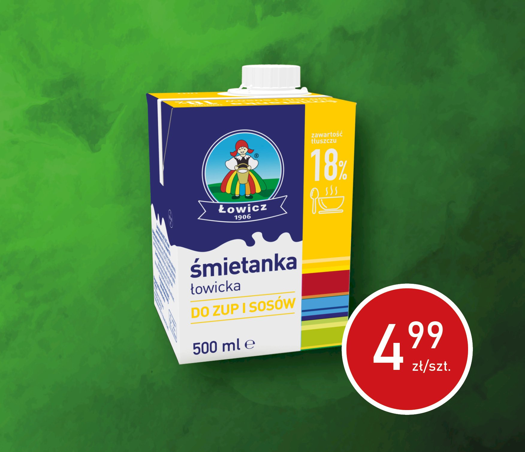 Łowicz Śmietanka Uht 18% 500ML.